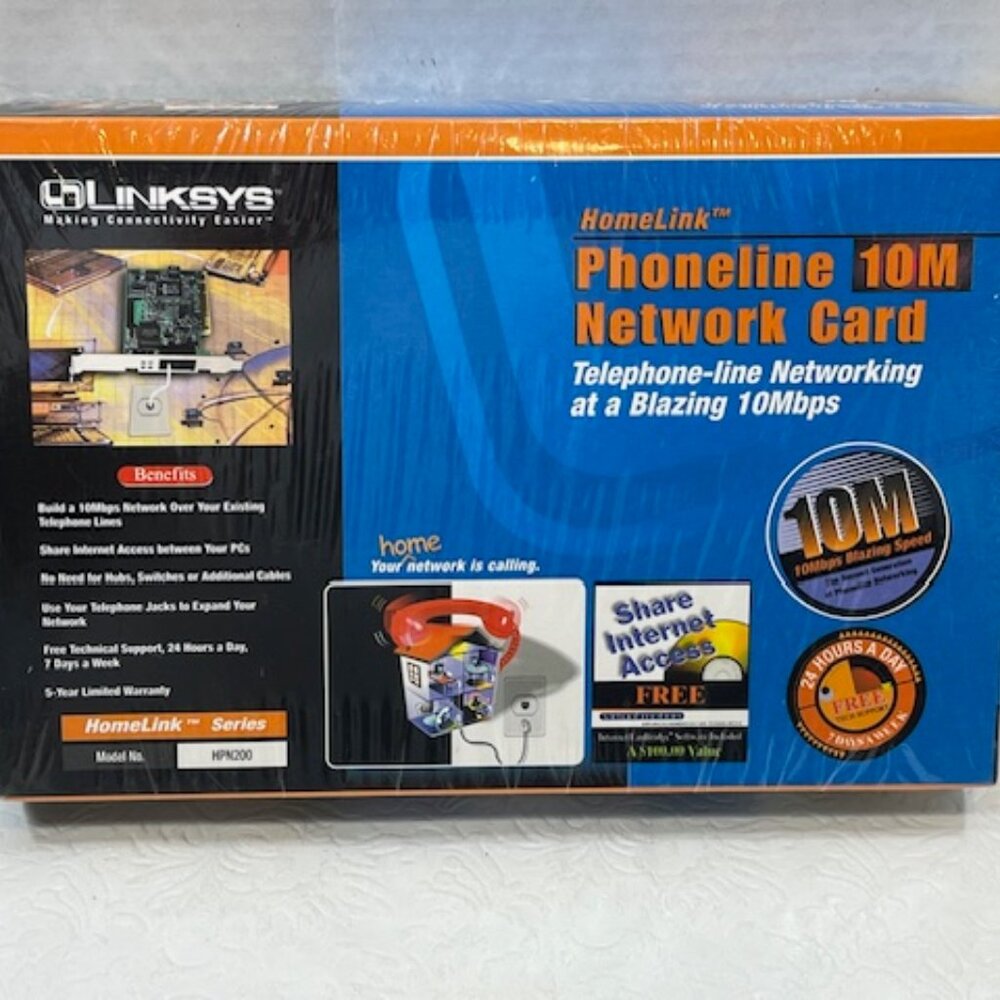 New Linksys HPN200 HomeLink Phoneline 10M Network Card